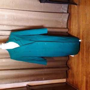 Vintage ladies long green coat size 10